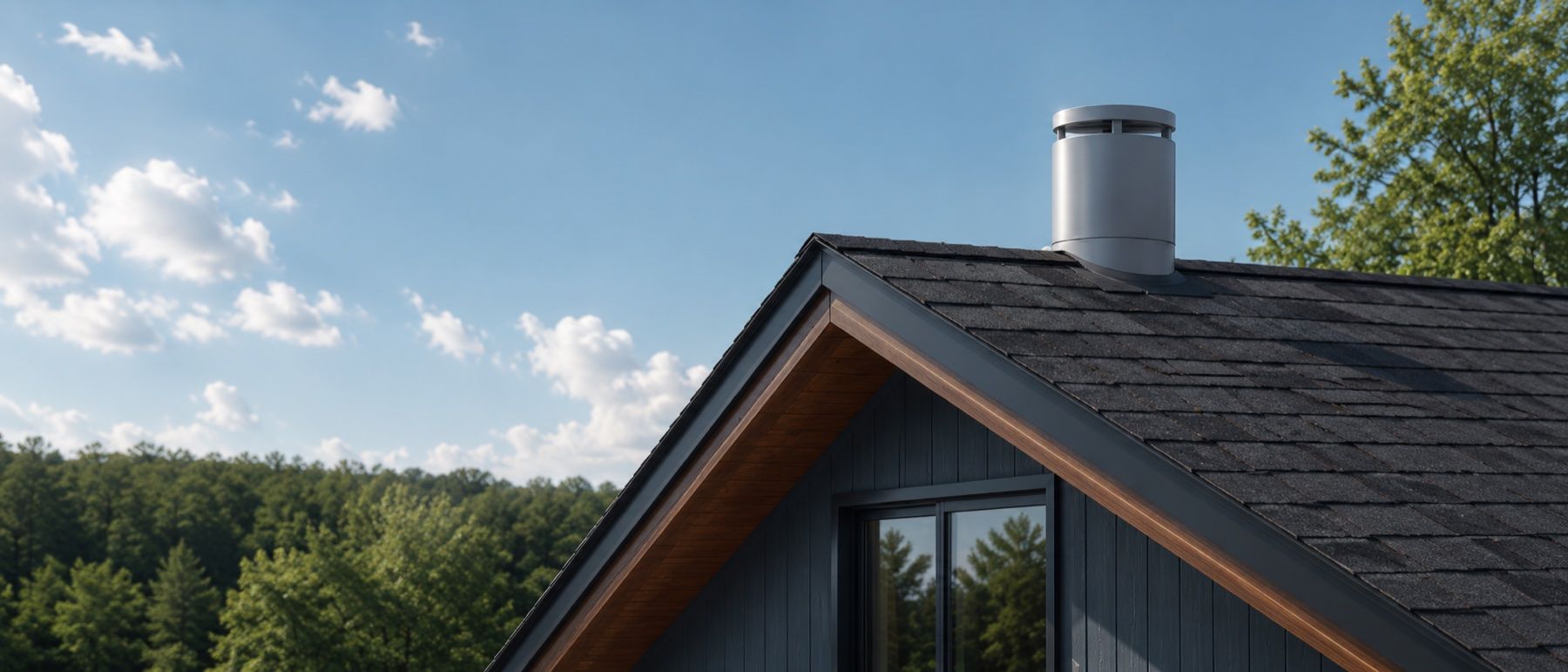 Compact neighborhood weather sensor mounted on a modern home